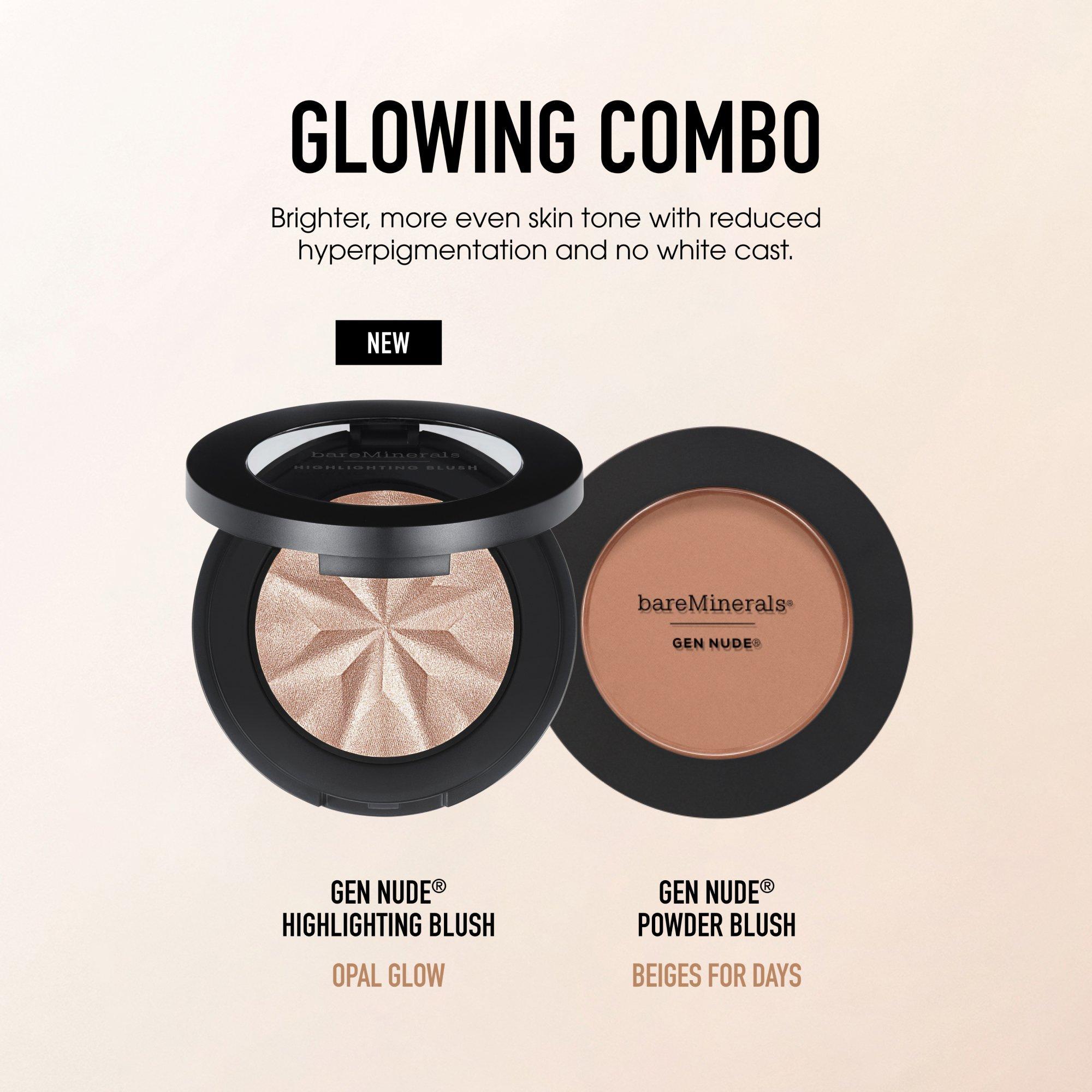 bareMinerals Gen Nude Powder Blush & Highlighter Duo - Natural Glow for Cheeks & Face - Perfect for Everyday Wear & Special Occasions