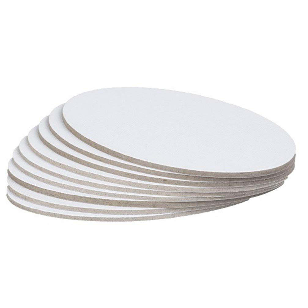 Healifty 5-Piece Oval Stretched Canvas Set - 20x25cm Blank Cotton Artist Panels for Painting, Drawing & DIY Projects - Perfect for Students, Artists & Home Decor