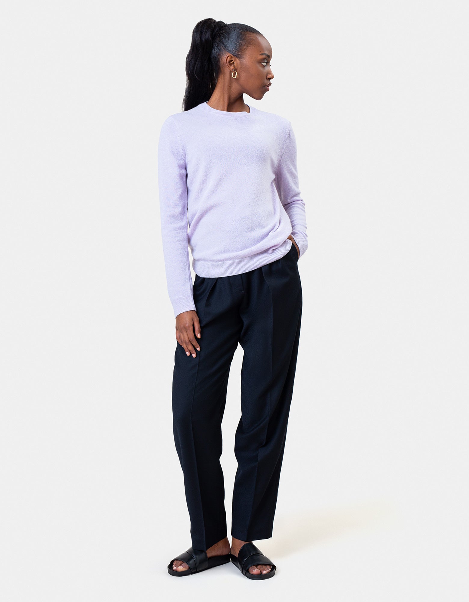 Women's Lightweight Merino Wool Crew Neck Sweater - Warm Taupe Color - Perfect for Fall Layering & Winter Comfort