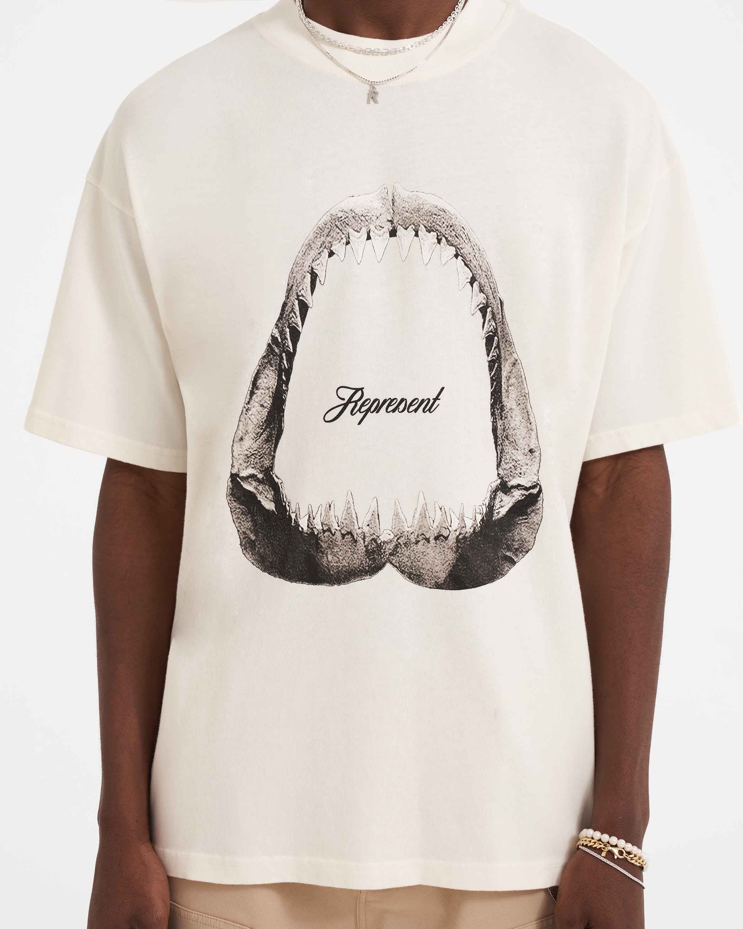 Shark Jaws Graphic T-Shirt for Men & Women - Flat White Color | Casual Streetwear & Summer Outfit Essential