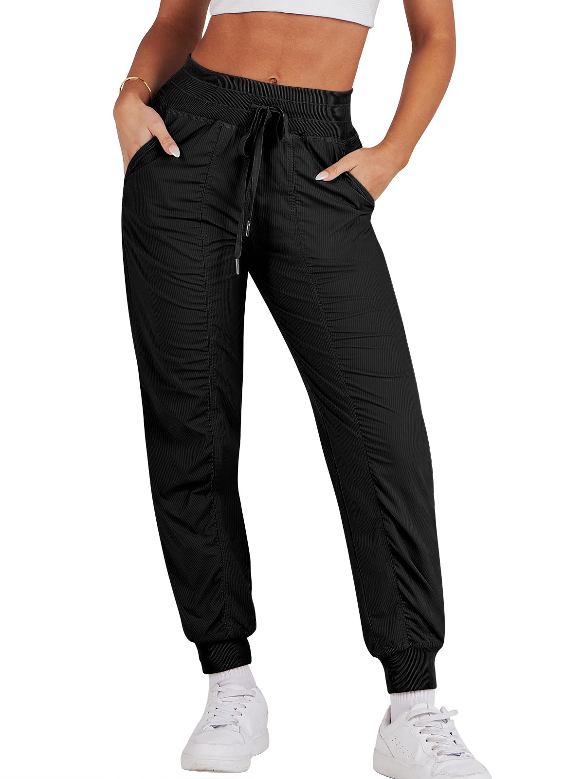 ANRABESS Women's High Waist Jogger Pants - Lightweight Athletic Running Sweatpants for Workout, Yoga & Casual Wear | Skinny Fit Active Lounge Pants