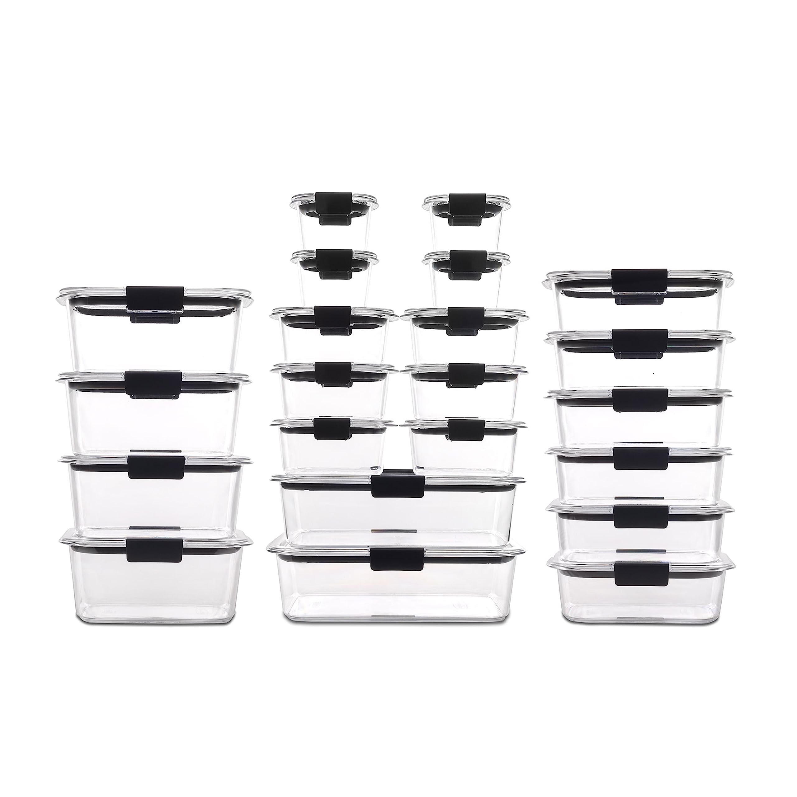 Rubbermaid Brilliance BPA-Free 22-Piece Food Storage Container Set | Airtight & Leak-Proof | Perfect for Meal Prep, Lunch Box, Leftovers & Pantry Organization | Stackable Kitchen Storage for Home & Office Use