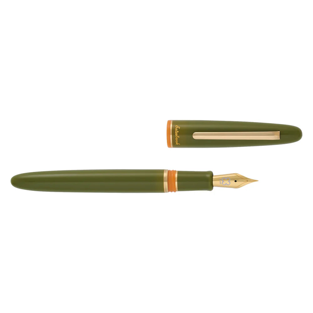 Vintage Style Back to the Land Fountain Pen with Unique Leaf Design - Green Ink Calligraphy Pen for Journaling, Letter Writing & Gift Giving