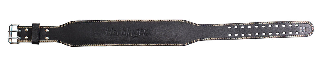 Harbinger 4-Padded Leather Weightlifting Belt for Men & Women - Premium Gym Belt for Powerlifting, CrossFit, Bodybuilding - Heavy Duty Support for Back & Core During Workouts