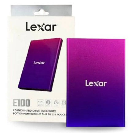 Lexar E100 2.5 inch SATA III External Hard Drive Enclosure - USB 3.0 to SATA Adapter for HDD SSD, Portable Storage Solution for Laptop, PC, Mac, Gaming & Backup