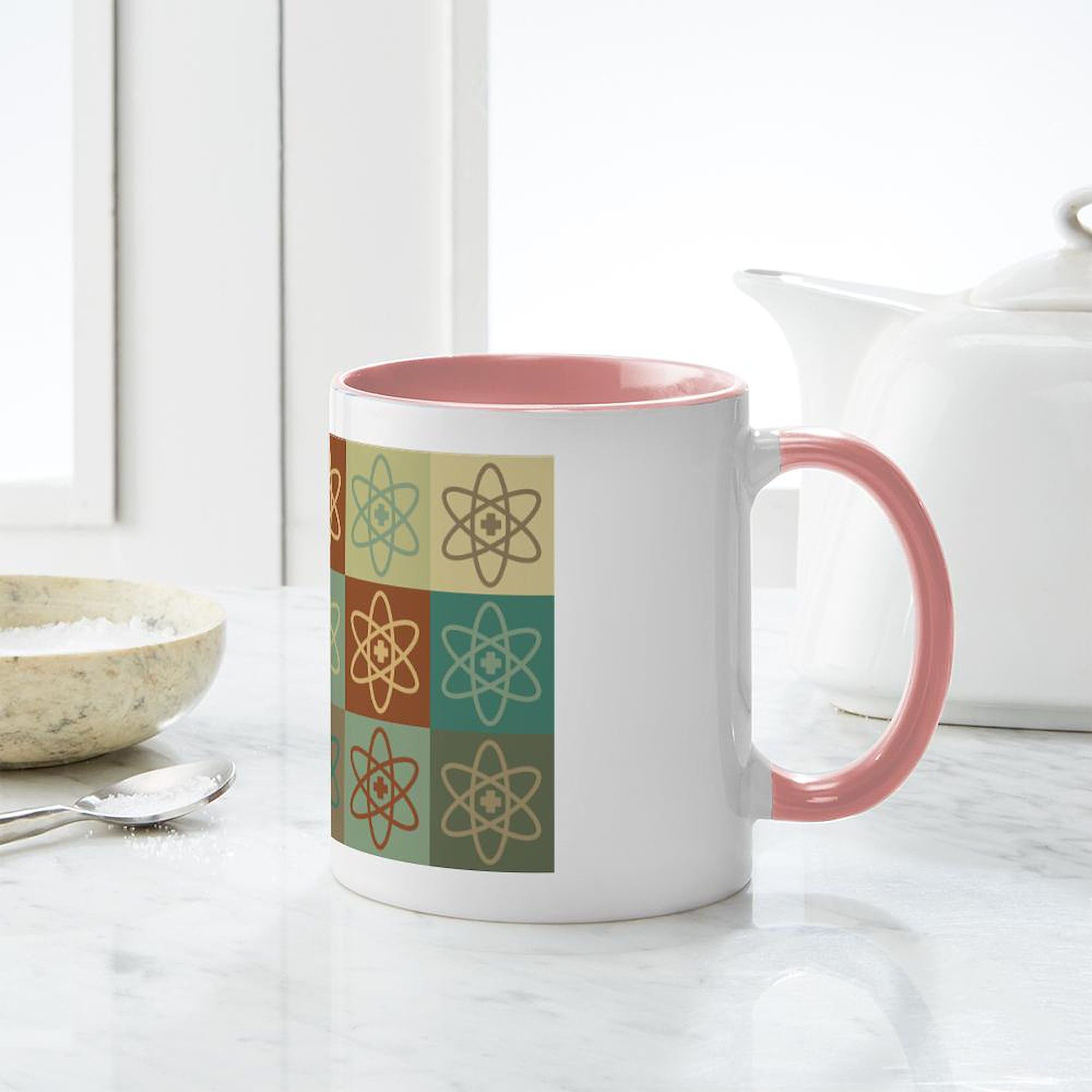 Nuclear Medicine Pop Art Ceramic Coffee Mug - 11 oz (325 ml) Funny Doctor Gift for Radiologists, Chemists & Medical Students - Perfect for Hospitals, Labs & Coffee Breaks