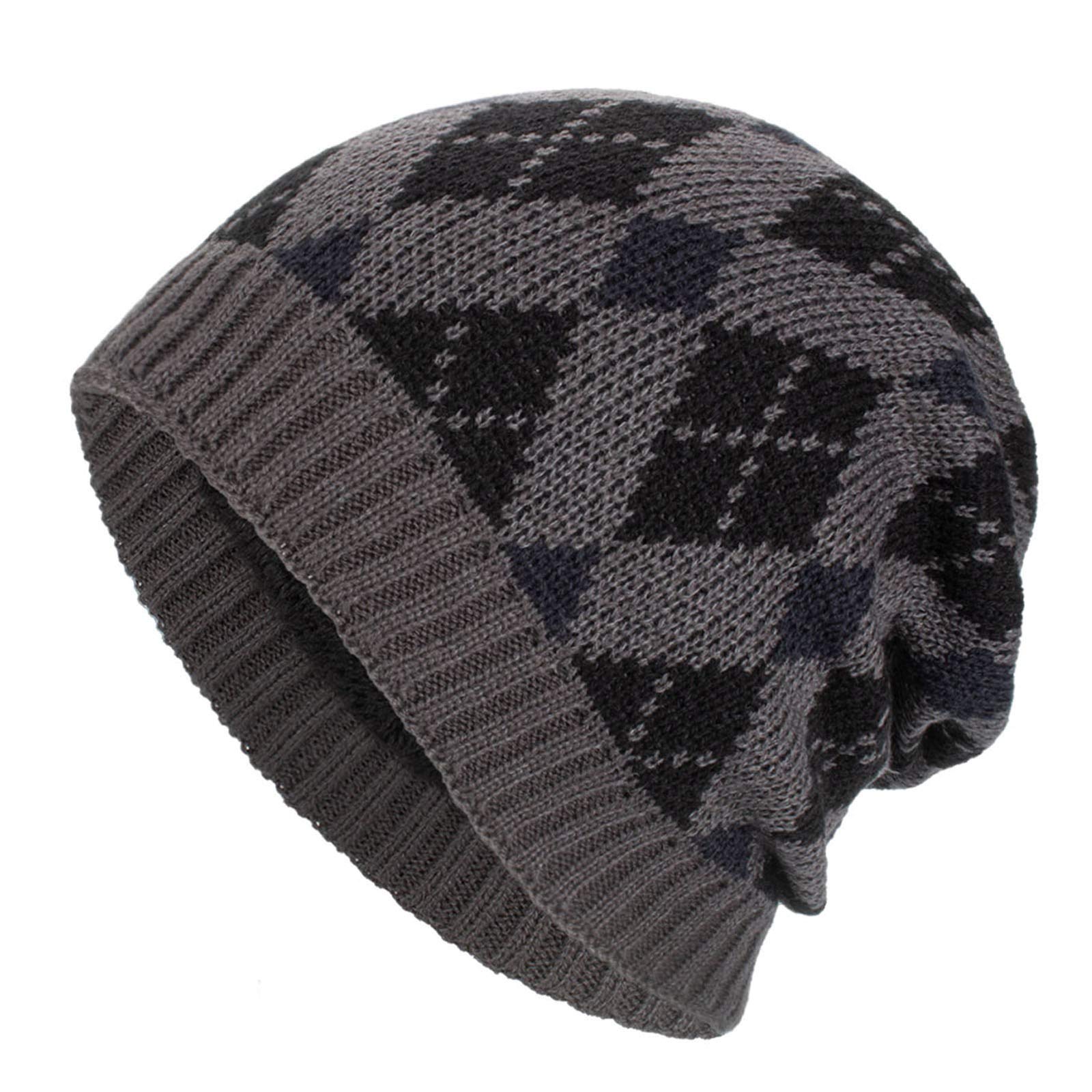Unisex Winter Knit Hat for Men & Women - Warm Plush Wool Lattice Beanie for Outdoor Activities | Perfect for Skiing, Snowboarding & Cold Weather