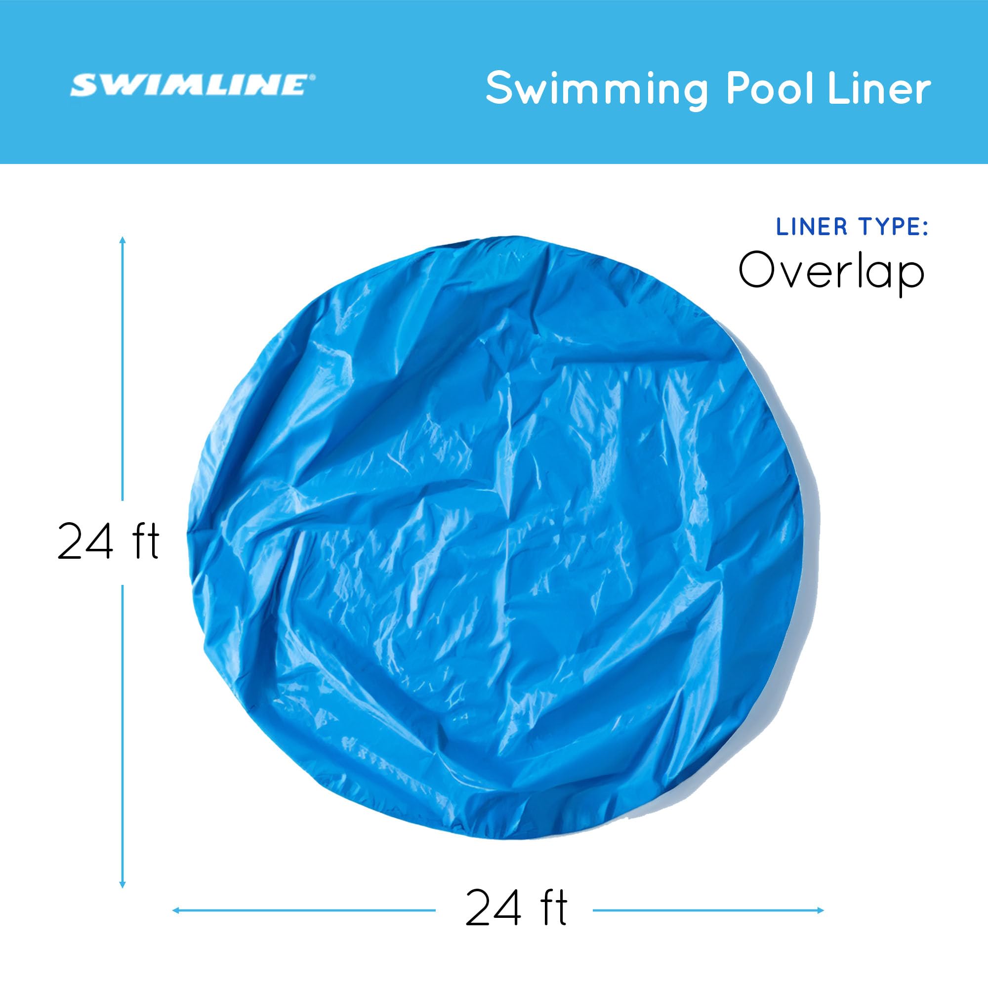 Swimline 24ft Round Above Ground Swimming Pool with Standard Gauge Vinyl Liner | Easy Installation | Durable Blue Design for Backyard, Family Fun & Summer Relaxation
