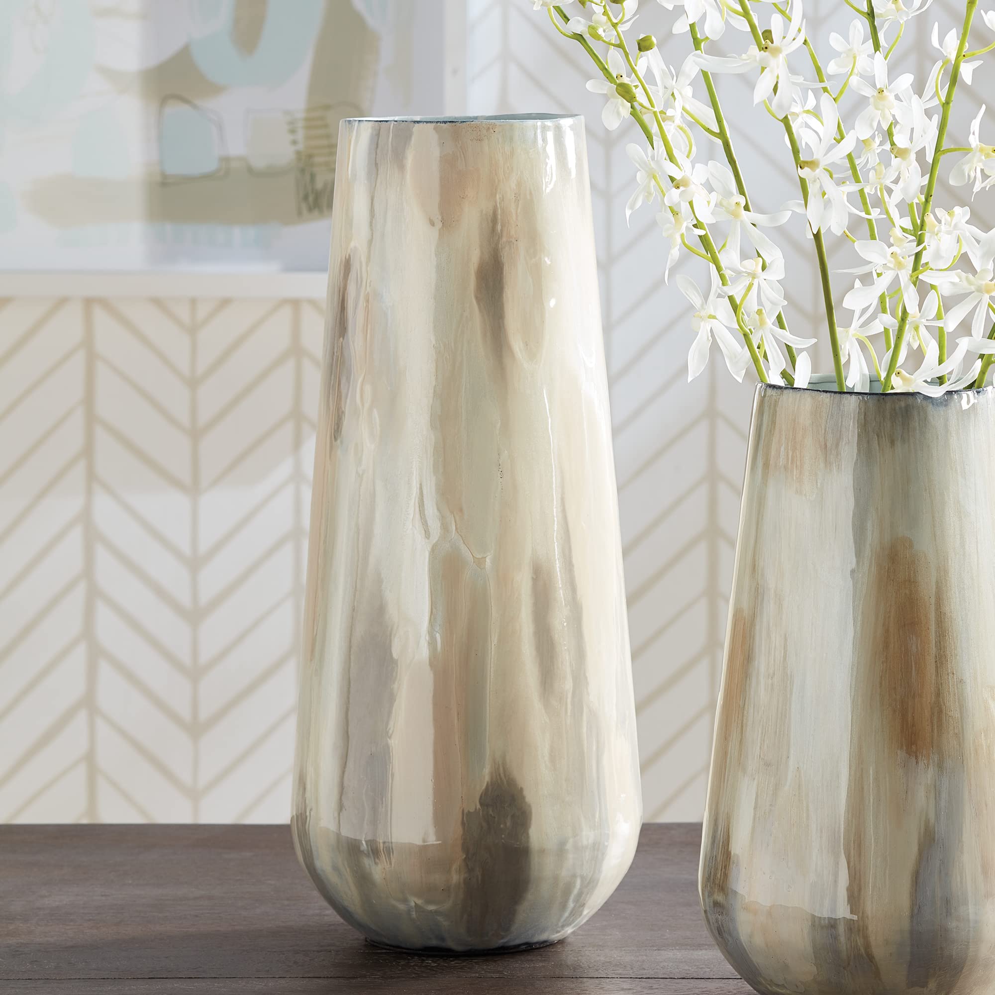 Napa Home & Garden Almeta Large White Pearl Vase - Elegant Floral Centerpiece for Weddings, Home Decor & Gift Giving