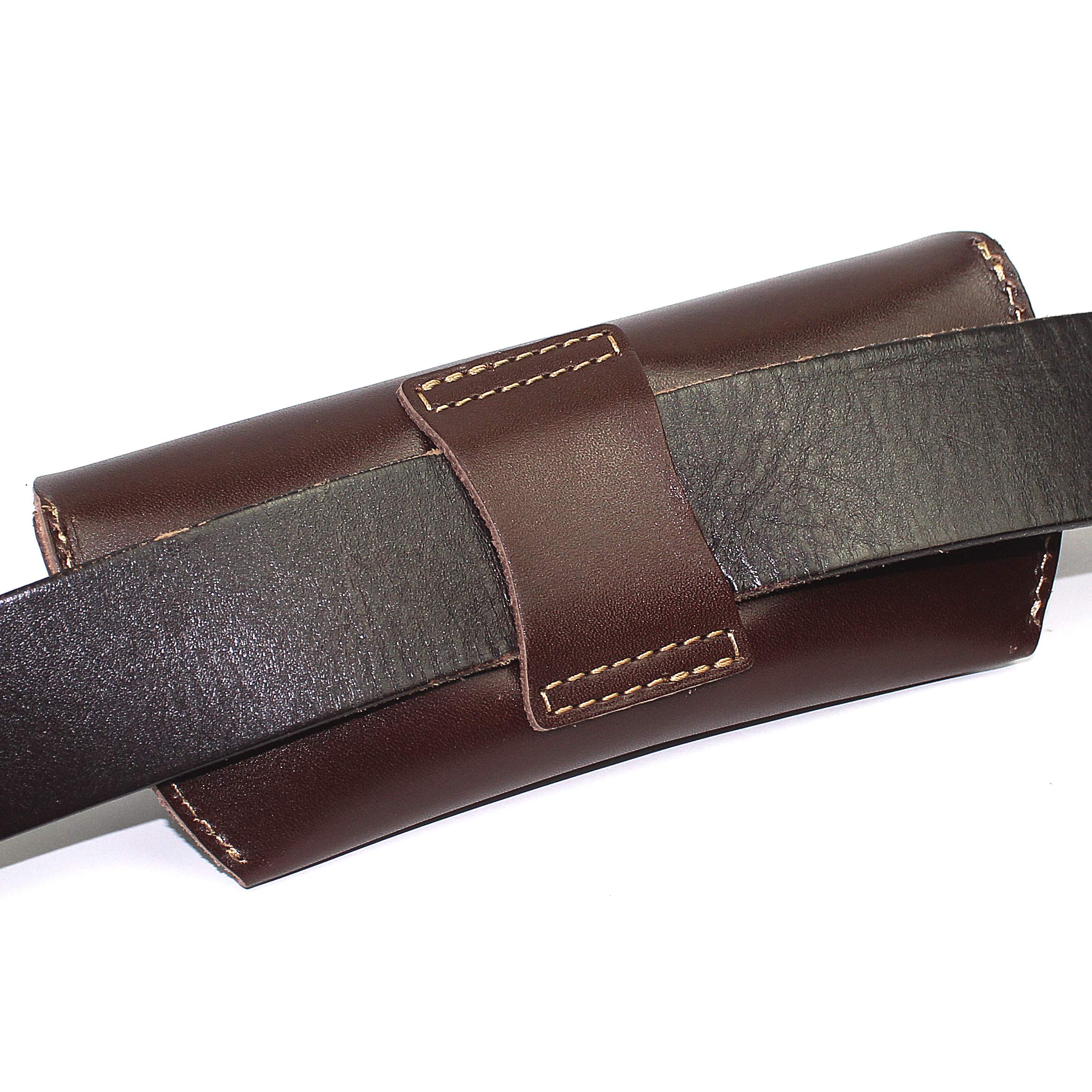 DK86 Genuine Leather Glasses Case - Premium Sunglasses Pouch for Men & Women - Eyeglass Holder for Travel, Office & Daily Use