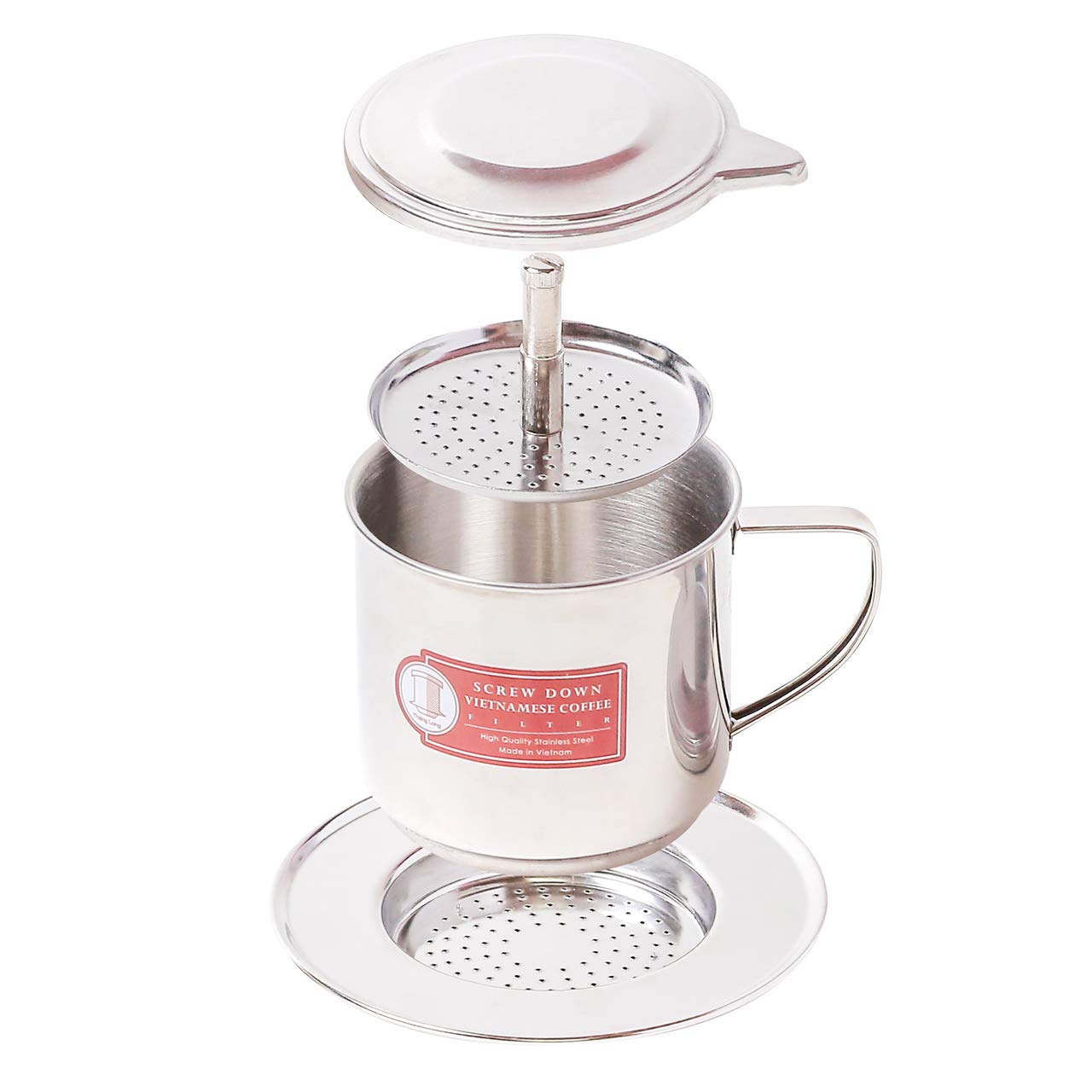 Authentic Vietnamese Coffee Filter Phin Press - Medium 8 oz, Made in Vietnam - Perfect for Brewing Rich, Bold Vietnamese Iced Coffee at Home or Office