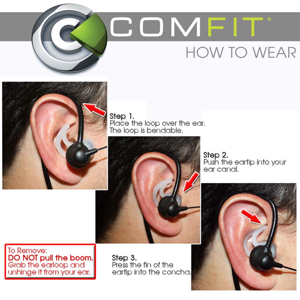 Klein Electronics Comfit-M9 Single-Wire Noise Canceling Boom Microphone for Motorola Radios | Flat PTT Button | M9 Connector Compatible | Perfect for Construction, Security & Outdoor Communication