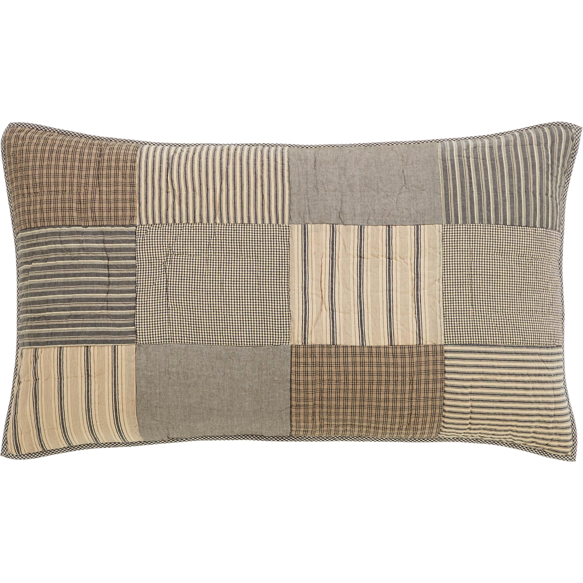 VHC Brands Sawyer Mill Charcoal Patchwork Farmhouse Reversible 3-Piece Quilt Set - California King Quilt & 2 King Pillow Shams | Cozy Farmhouse Bedroom Decor for Master Bedroom, Guest Room & Vacation Homes