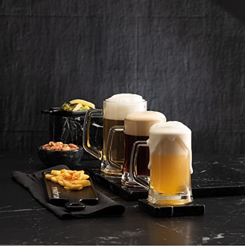 Pasabahce Large Beer Mugs Set of 2 - 22oz Clear Glass Party Cups for Beer, Cocktails & Iced Drinks - Perfect for Home Bars, BBQs & Outdoor Gatherings