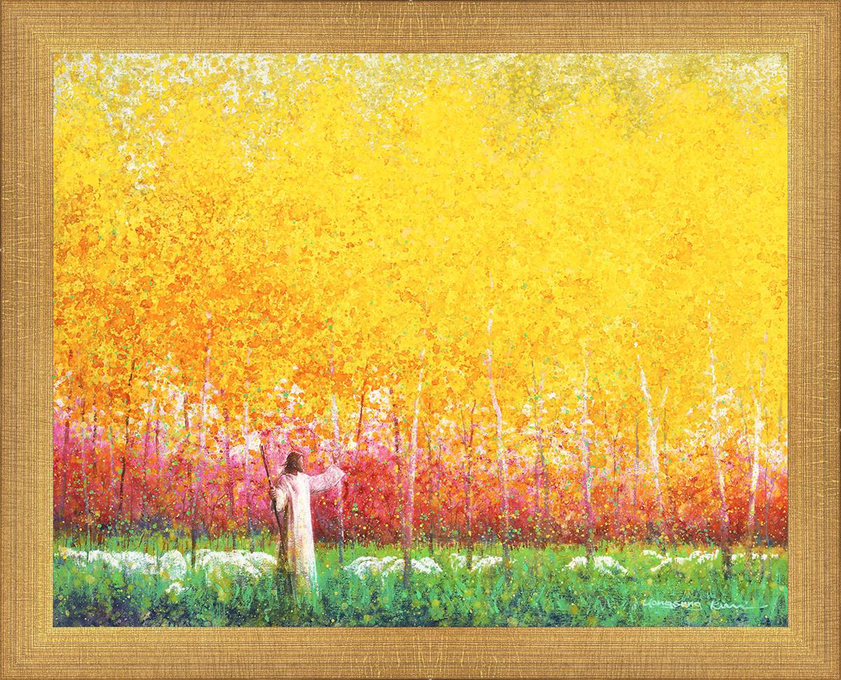 In His Light By Yongsung Kim - Christian Wall Art Decor for Home & Church - Inspirational Bible Verse Canvas Print for Living Room, Bedroom, Office
