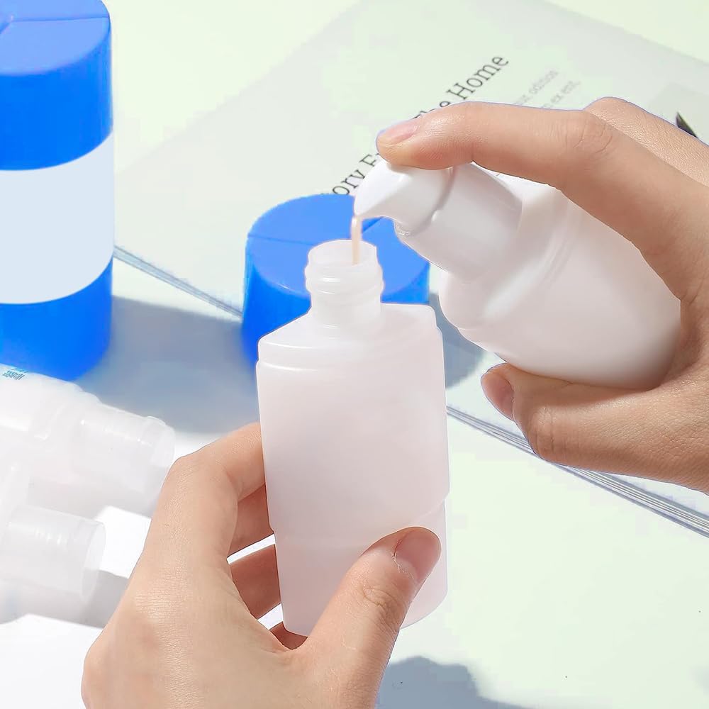 INOVERA 3-in-1 Refillable Travel Bottles Set - Leak Proof Plastic Containers for Shampoo, Conditioner & Lotion - TSA Approved Toiletry Bottles for Air Travel (Blue) | Perfect for Carry-On Luggage, Gym Bags & Vacation Essentials