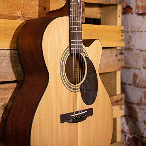 S34C NEX Cutaway Acoustic Guitar Bundle - Natural Finish with Gig Bag, Tuner, Strap, Picks, Strings, Instructional Book & DVD | Perfect for Beginners, Travel & Live Performances
