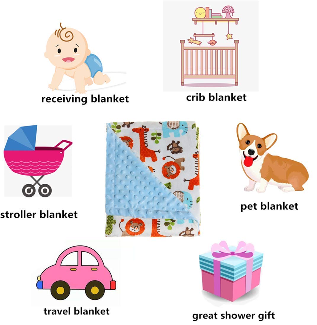 Premium Baby Blanket - Ultra Soft Minky Fabric with Double Layer Dotted Backing - Pink Flamingo Security Blanket for Newborns & Toddlers - Perfect for Nursery, Stroller, Crib Bedding - 30