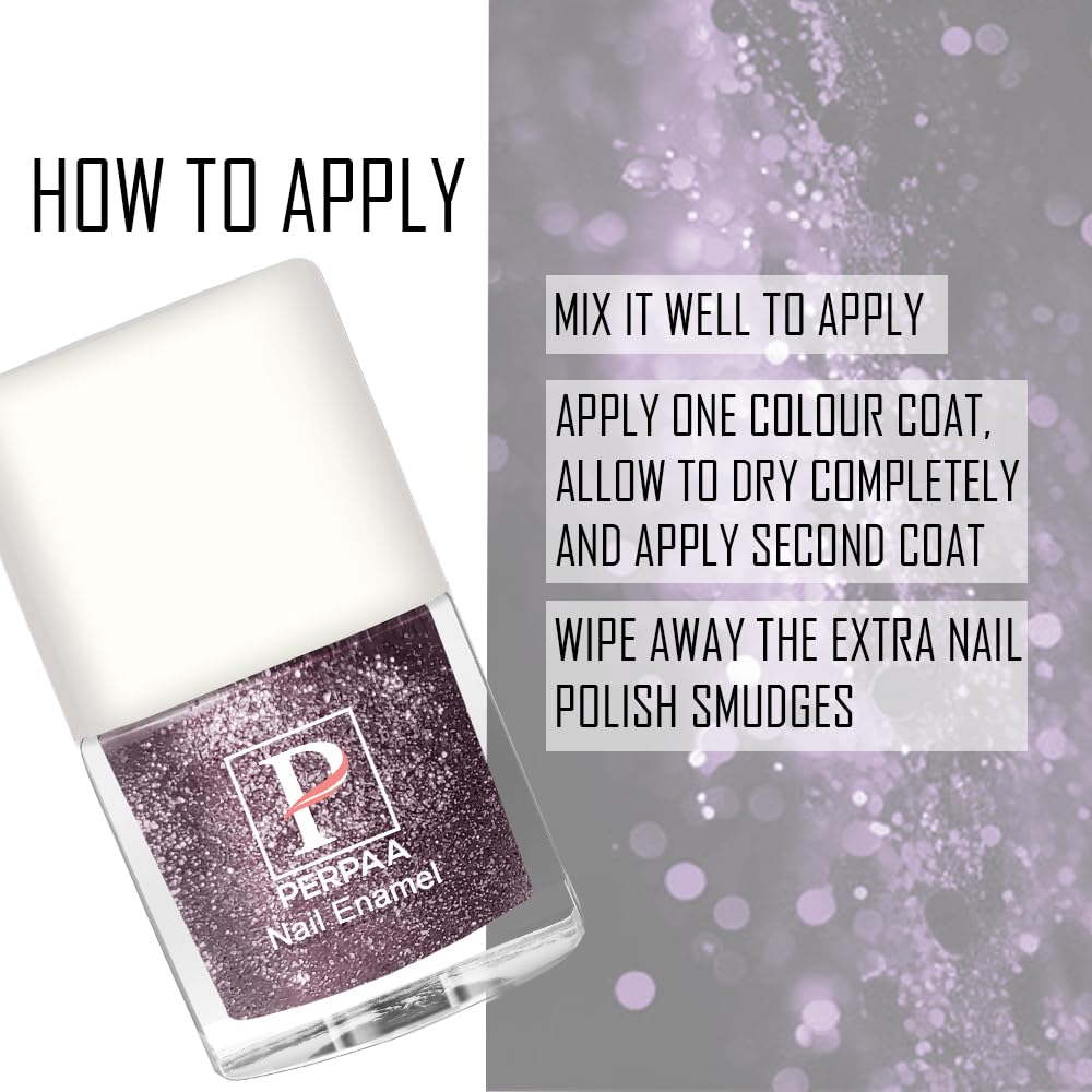 PERPAA Glitter Light Reflective Gel Nail Polish - Broken Diamond Sparkly Gel Enamel for Nails (5ml, Lavender) | Long-Lasting Shine for Manicures, Pedicures & Nail Art Designs