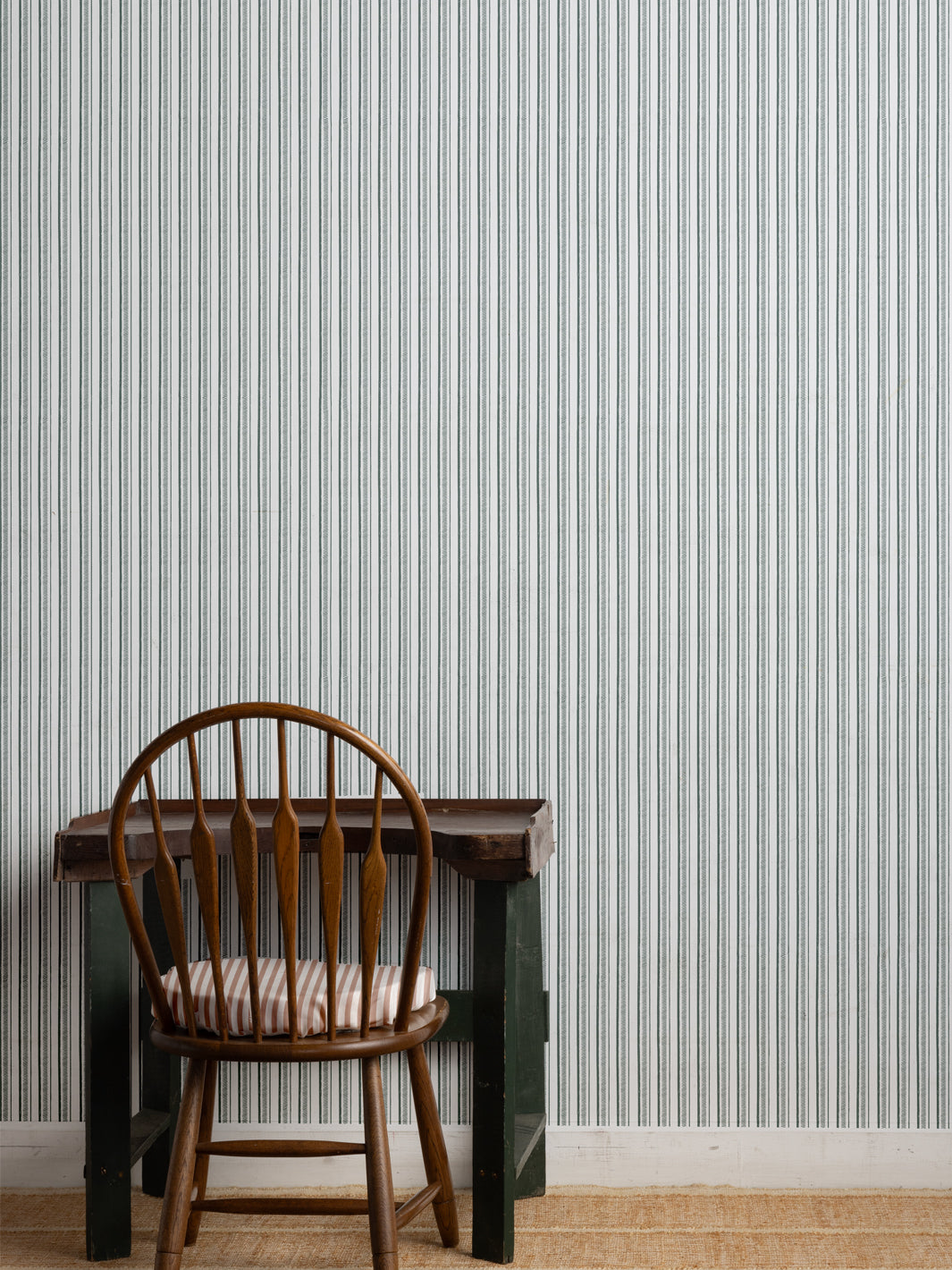 Sugar Paper 'Hatch Stripe' Forest Wallpaper - Peel and Stick Removable Wallpaper for Bedroom, Nursery, and Home Office Decor