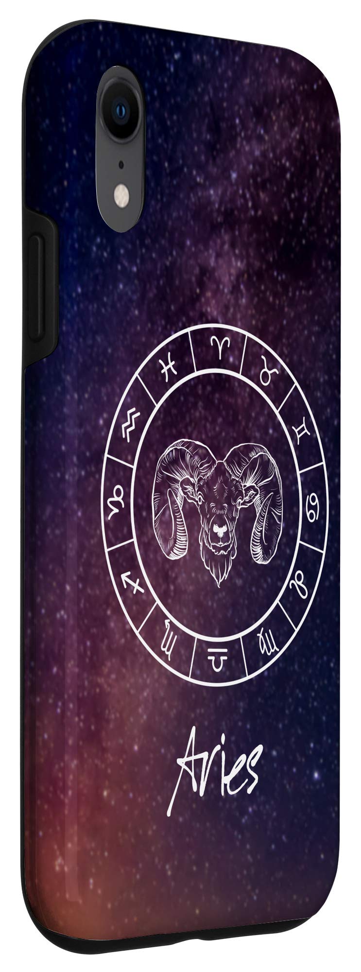 iPhone XR Cute Zodiac Aries Phone Case - Durable Protective Cover for iPhone XR - Perfect Gift for Aries Zodiac Sign Lovers | Home, Office & Travel Use