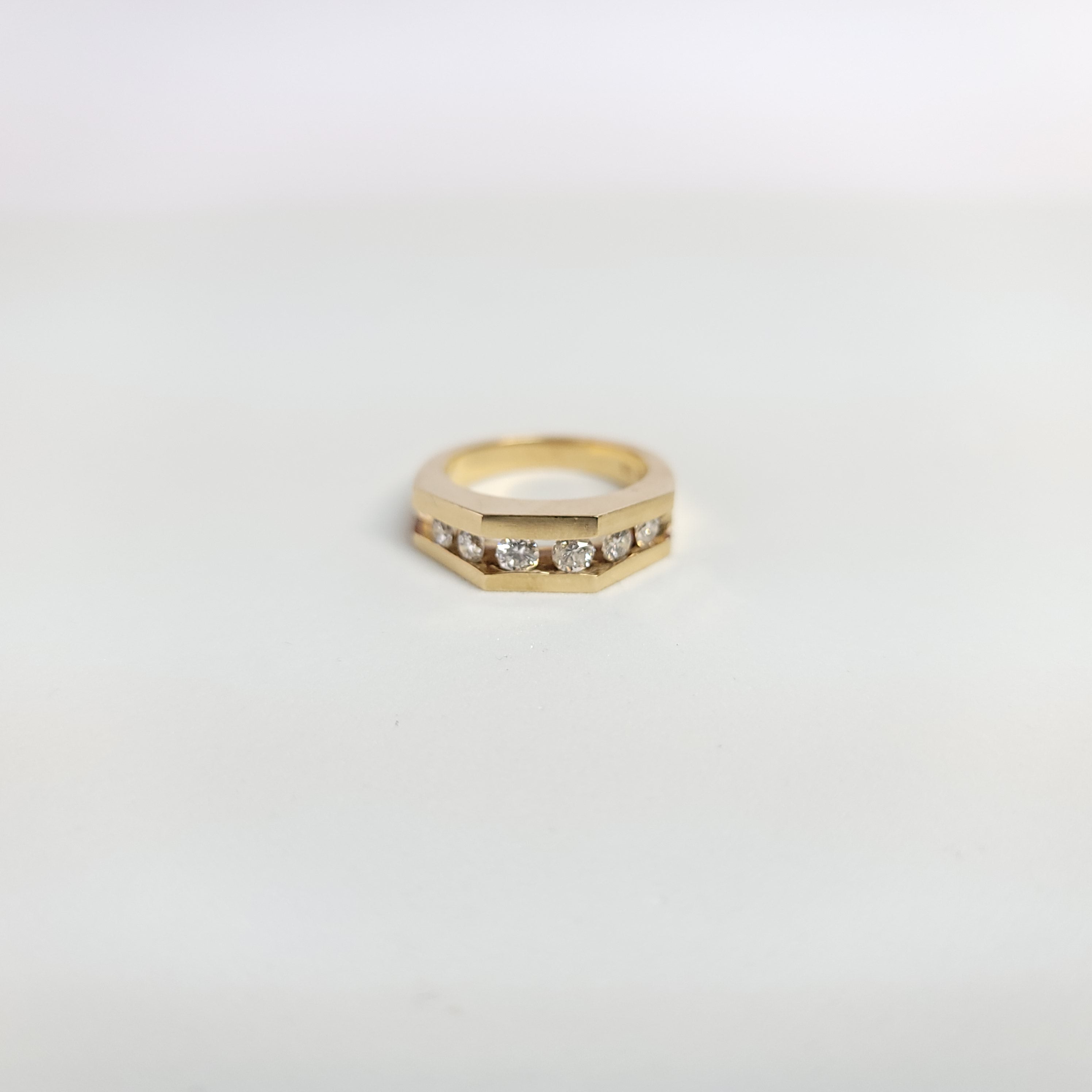0.65cttw Angular Diamond Band Ring in 14k Yellow Gold - Elegant Wedding, Anniversary, or Promise Ring for Women