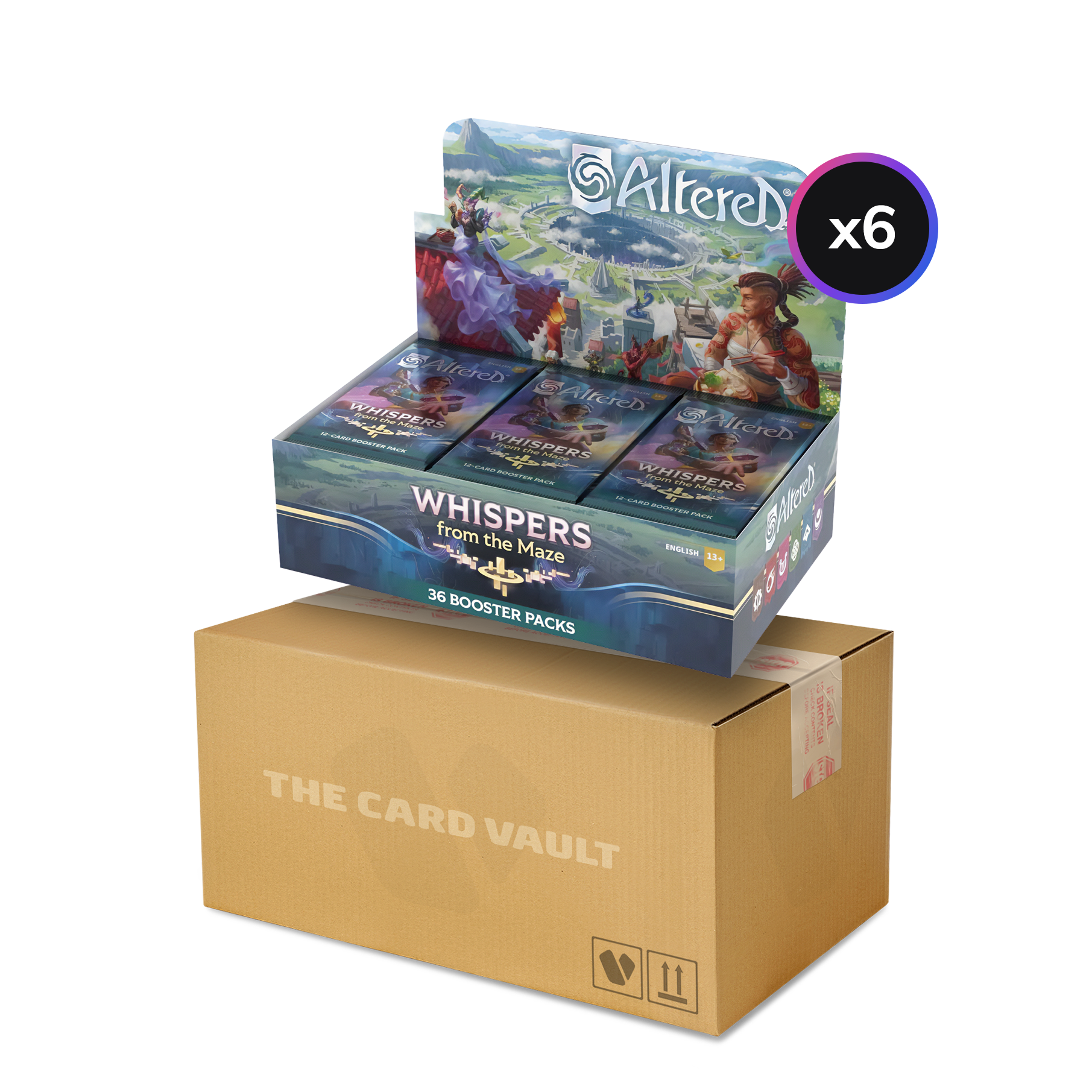 Altered TCG Whispers from the Maze Booster Box Display Case - 6 Pack Bundle | Collectible Trading Card Game for Players & Collectors | Perfect for Tournaments, Gifts, and Game Nights