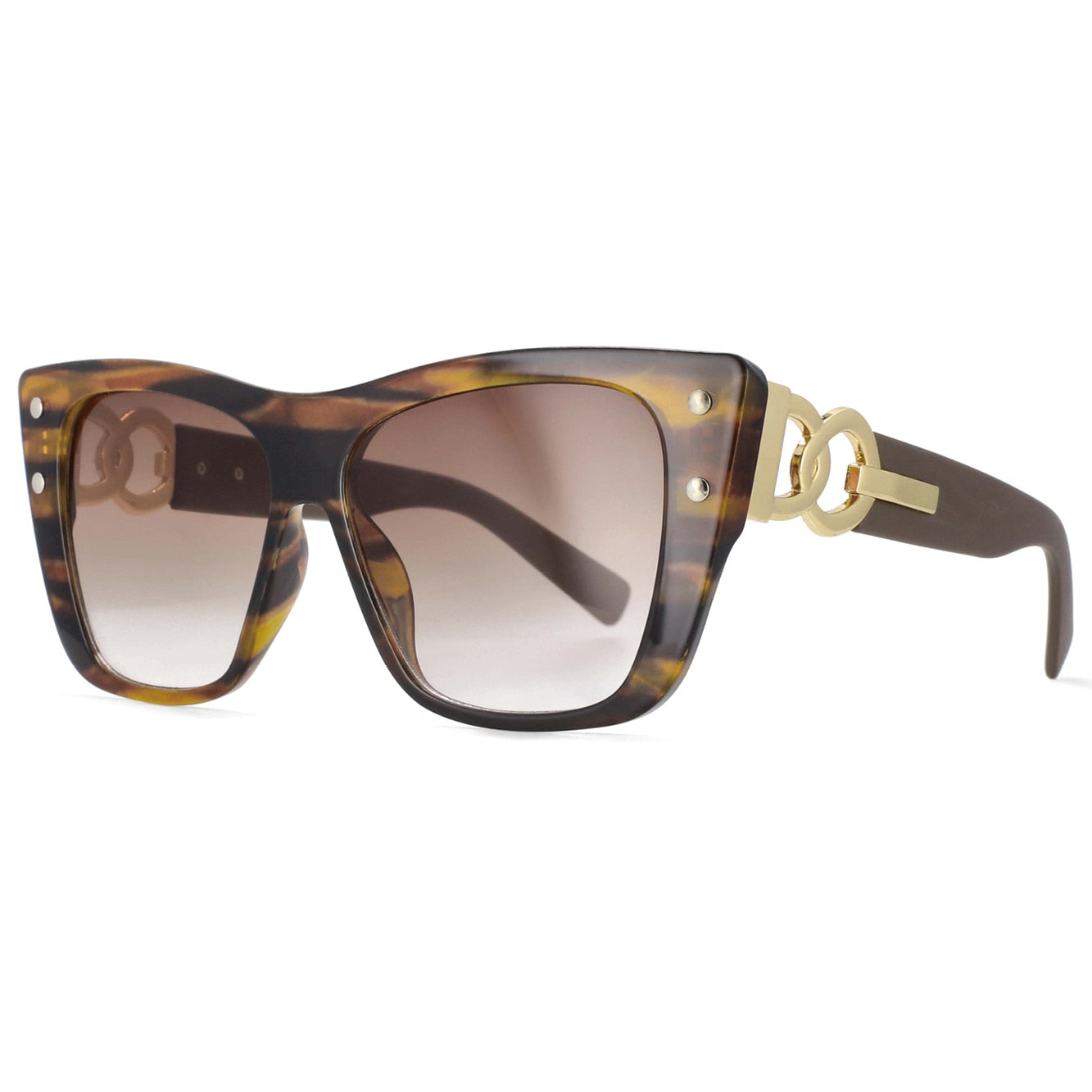 CCspace Women's Full Rim Cat Eye Resin Frame Sunglasses 53689 - Stylish UV Protection Shades for Outdoor, Beach, and Driving