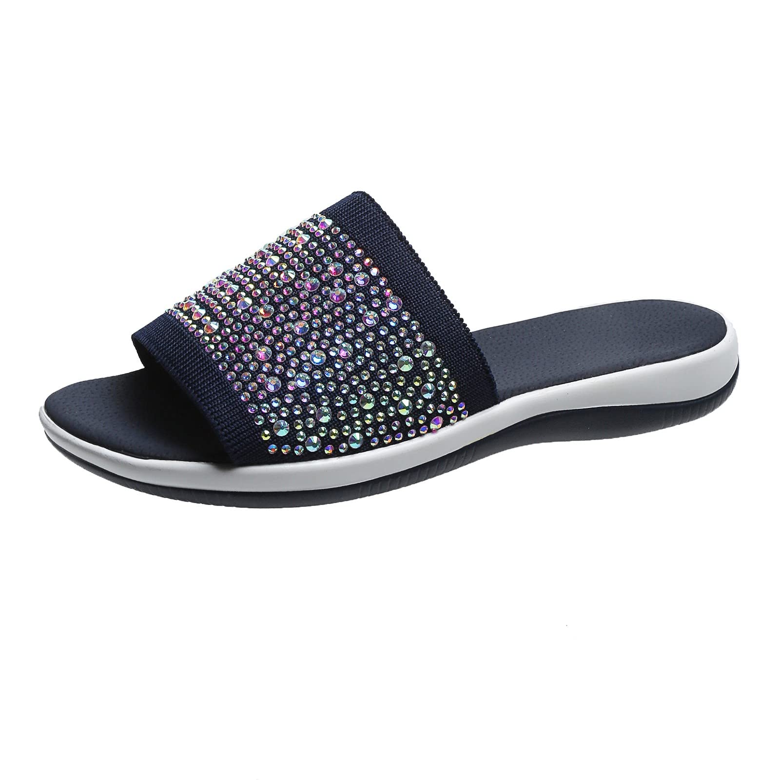 Women's Rhinestone Platform Sandals - Breathable Beach Travel Shoes for Summer, Casual Outfits & Vacation Wear