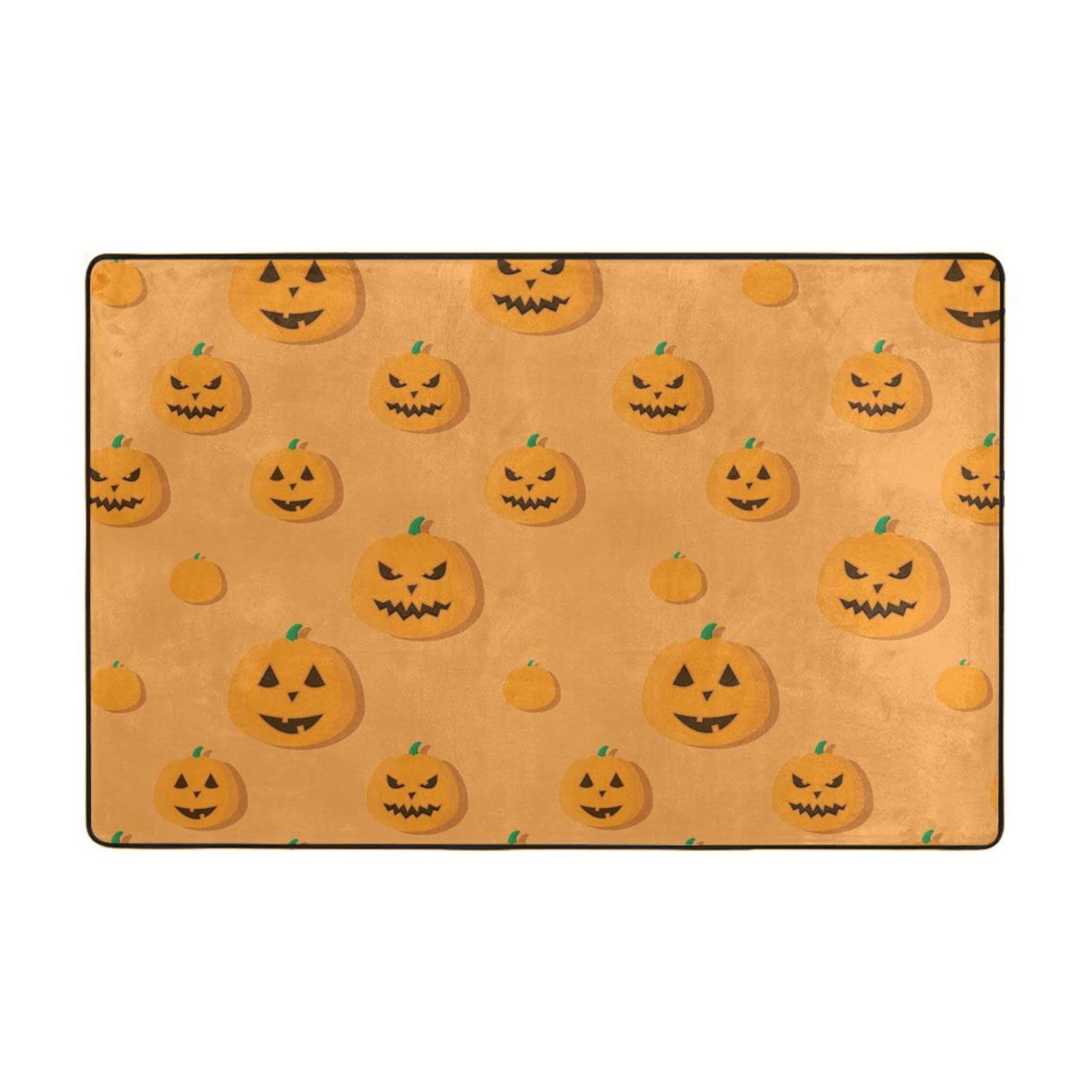 Halloween Orange Area Rug - Non-Slip Indoor Outdoor Doormat & Bath Mat - Halloween Home Decor for Living Room, Bedroom, Entryway - Perfect for Fall Decorations & Spooky Party Floor Mats (One Size)