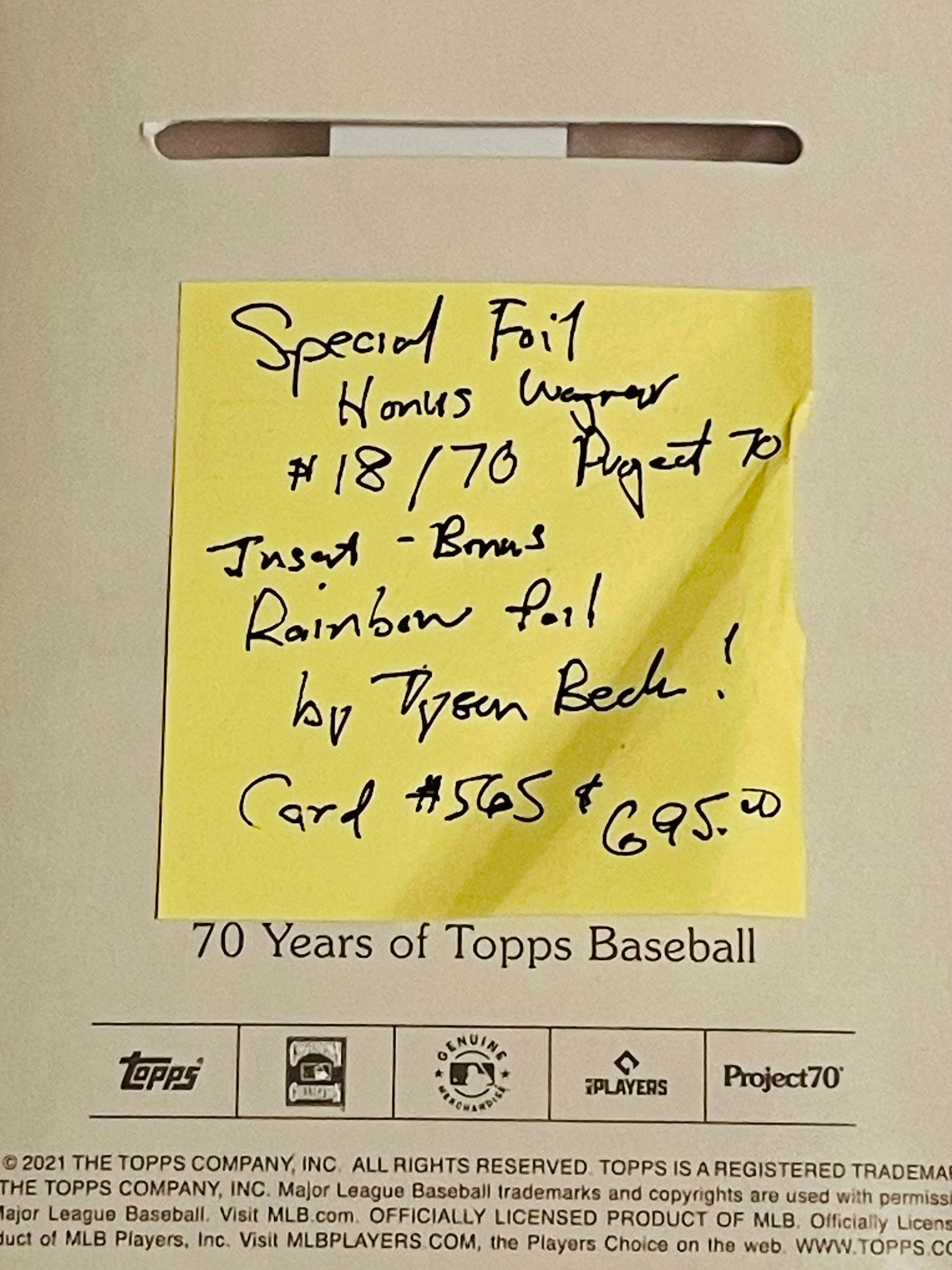 Rare Honus Wagner Topps Rainbow Foil Baseball Card #Numbered - Tyson Beck Limited Edition - Perfect for Collectors, Sports Memorabilia & Investment