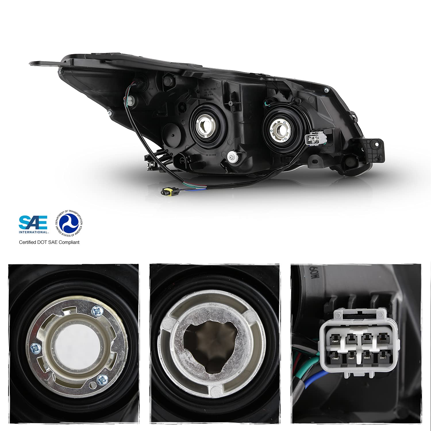 AKKON Replacement Headlights for 2014-2016 Subaru Forester - OEM Style Halogen Headlamps with Black Housing - Perfect for Night Driving & Off-Road Adventures