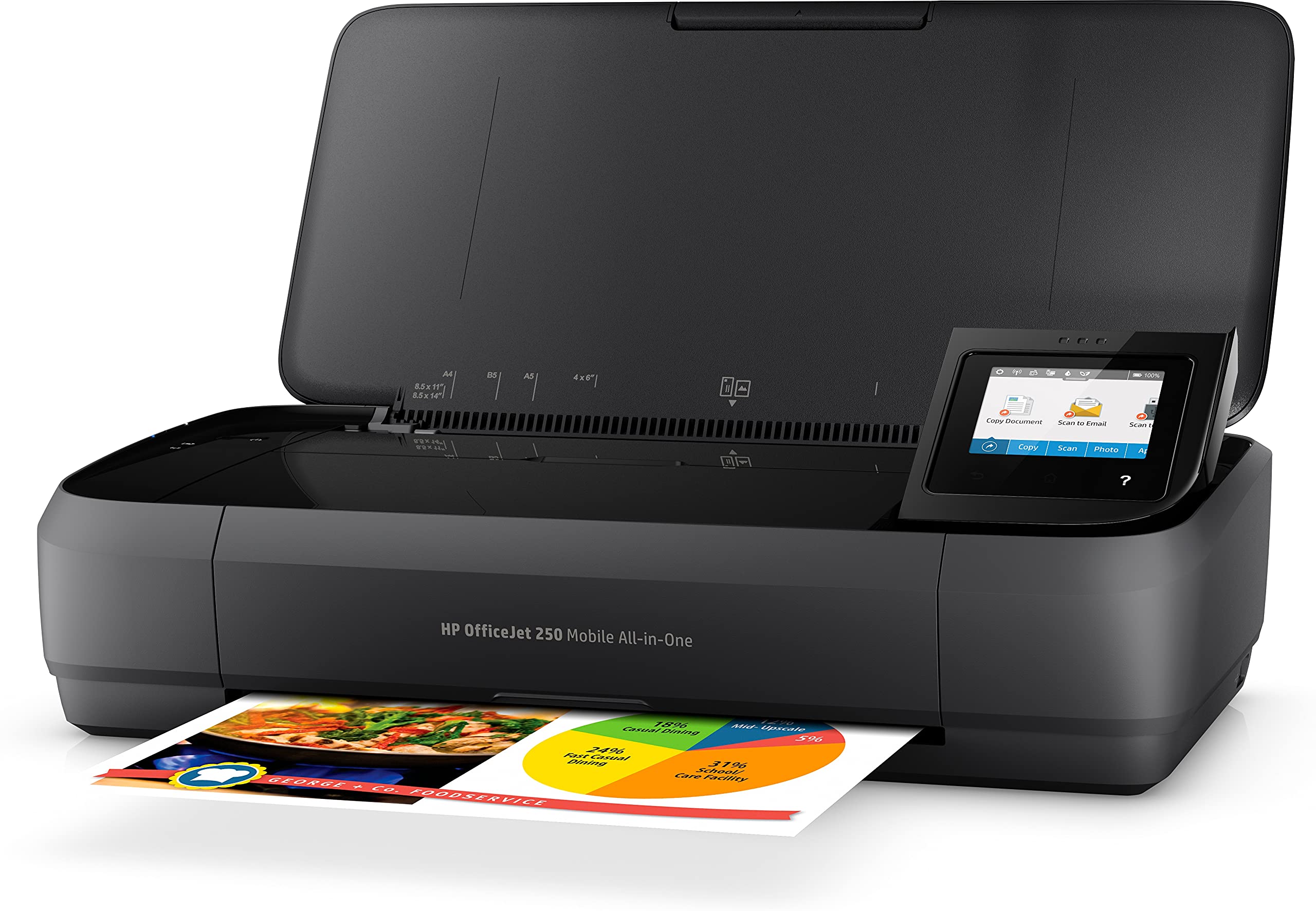 HP Officejet 250 Mobile All-in-One Printer - Wireless, Scanner, Copier with WLAN, HP ePrint, WiFi Direct, USB - 4800 x 1200 dpi High Resolution - Compact for Home Office & Business Travel - Black