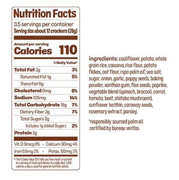 Organic Cauliflower Snacking Crackers - Gluten-Free, Vegan, Low Carb (100g) | Healthy On-The-Go Snack for Work, School & Travel