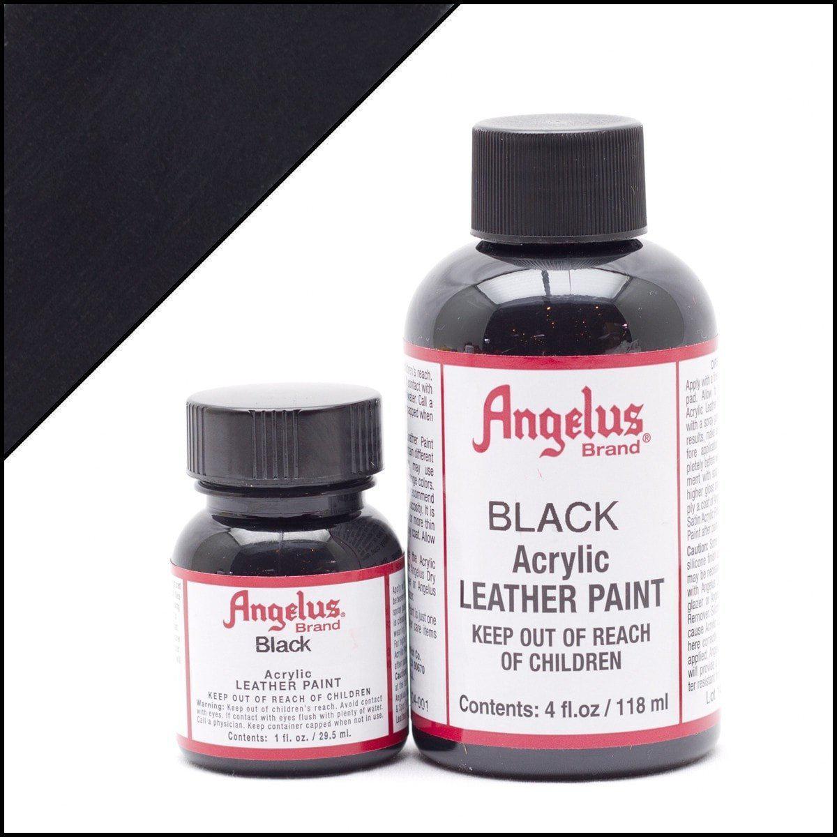 Angelus Black Leather Paint 1oz - Premium Leather Dye for Shoes, Bags & Jackets - DIY Leather Repair & Customization