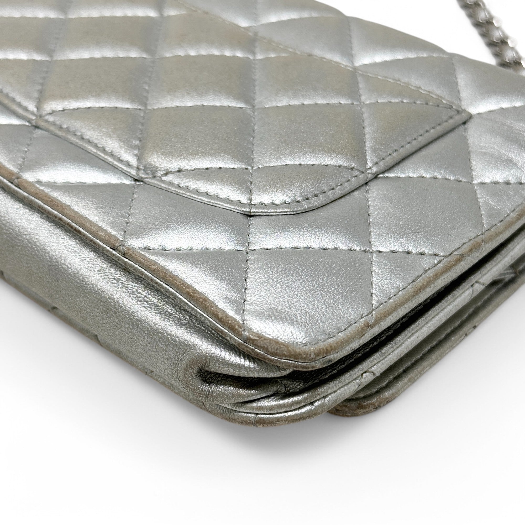 Chanel Silver Wallet On Chain Crossbody Bag - Luxury Designer WOC for Women | Perfect for Parties, Date Nights & Everyday Use