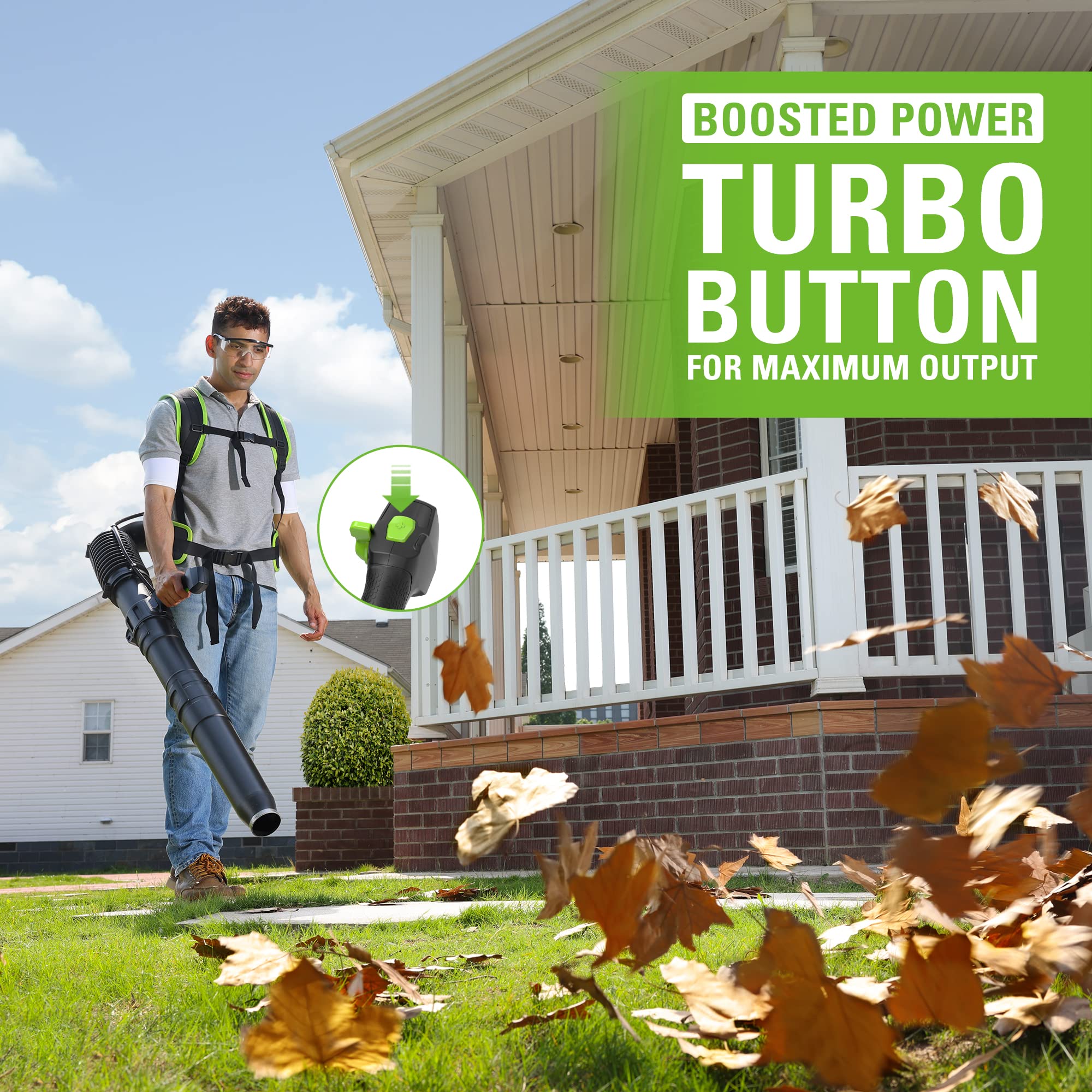 Greenworks 40V Cordless Brushless Backpack Leaf Blower - 165 MPH, 660 CFM, 8.0Ah Battery & Charger Included - Compatible with 75+ Tools - Ideal for Yard Cleaning, Leaf Removal & Landscaping
