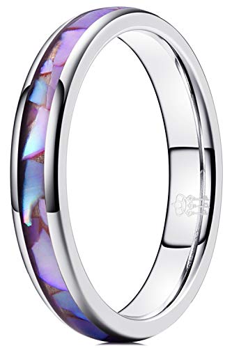 4mm Silver & Purple Shell