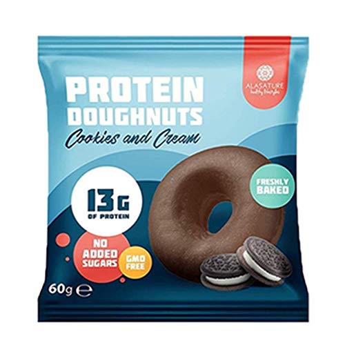 Alasature Protein Doughnuts - 60g High Protein Snack for Fitness, Keto & Weight Loss | Perfect Post-Workout Recovery & Healthy On-the-Go Breakfast