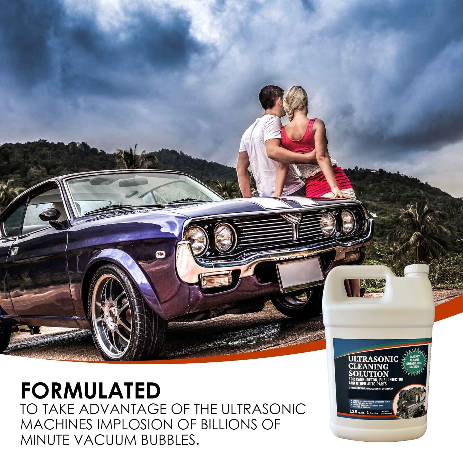 NORTHWEST ENTERPRISES Ultrasonic Cleaner Solution - Concentrated Carburetor & Engine Parts Cleaner for Ultrasonic Machines & Immersion Washers (4 Gallons) | Automotive Fluid for Motorcycle, ATV, Small Engine Maintenance & Industrial Cleaning