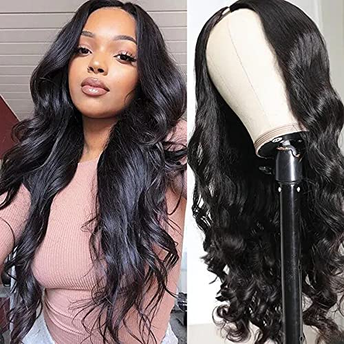 UNICE Brazilian Virgin Human Hair U Part Wig - 18 Inch Body Wave Glueless No Sewing Easy Install 150% Density for Women | Perfect for Daily Wear, Parties & Special Occasions