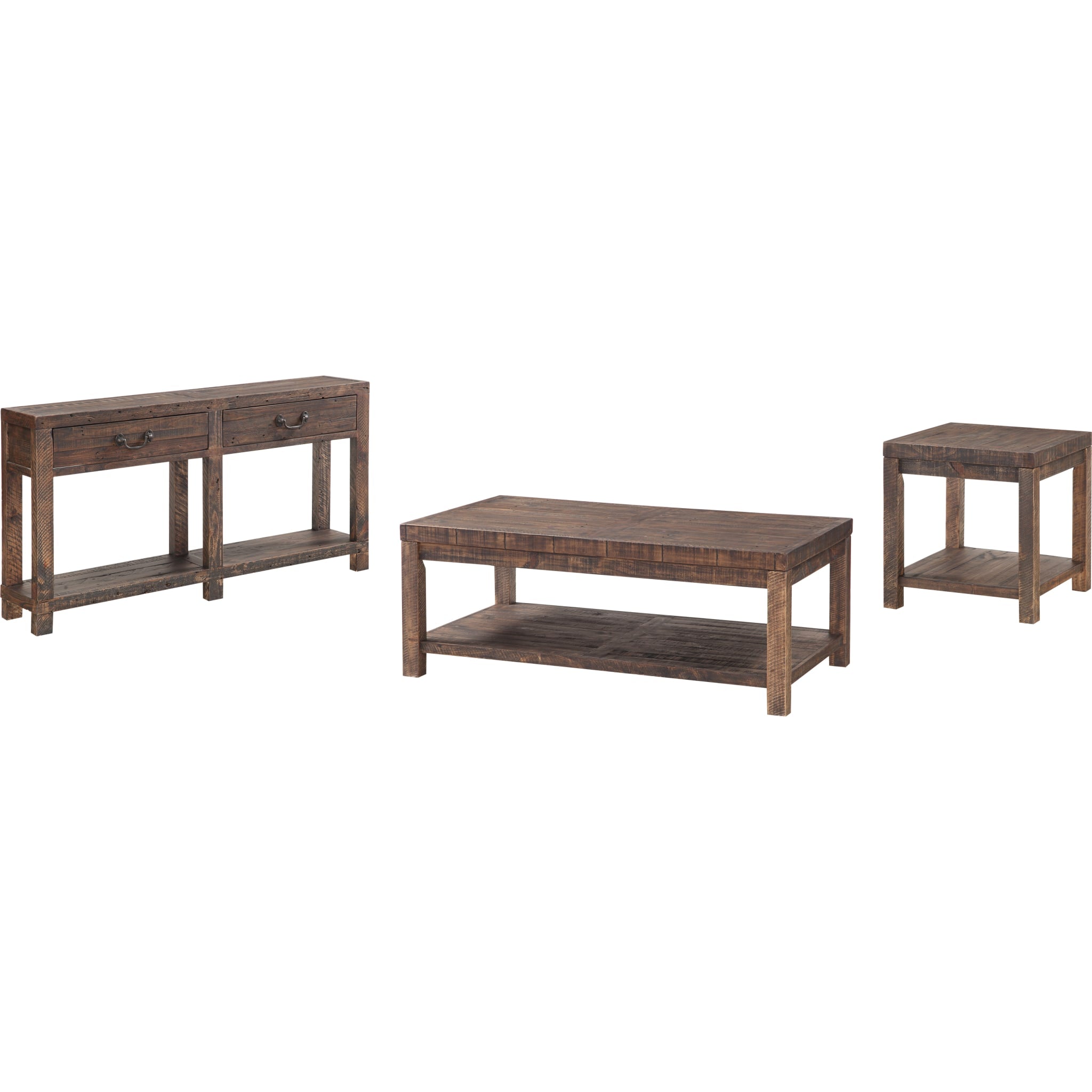 Reclaimed Wood Rectangular Coffee Table - Rustic Smoky Taupe Finish for Living Room, Lounge & Farmhouse Decor