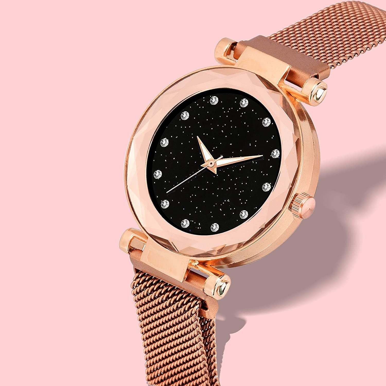 Meteoroid Analog Magnetic Watch for Women - Stylish Bracelet Watch with Magnetic Dial - Perfect Gift for Girls & Women - Ideal for Office, Casual Wear & Special Occasions