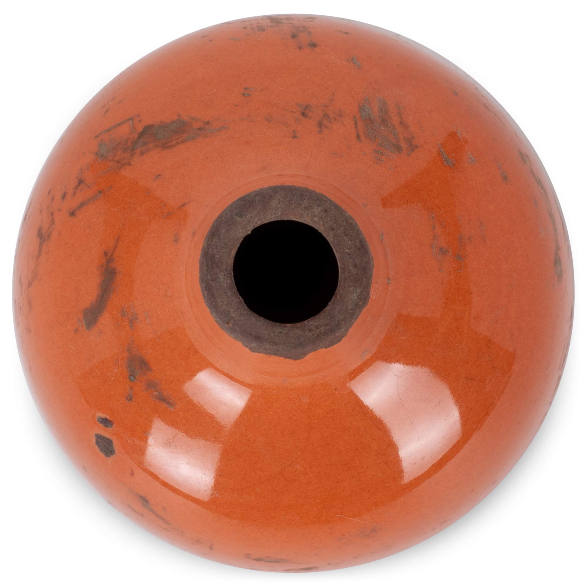 47th & Main Mini Round Orange Ceramic Vase - Handmade Home Decor for Table Centerpiece, Wedding, Living Room & Office Decoration