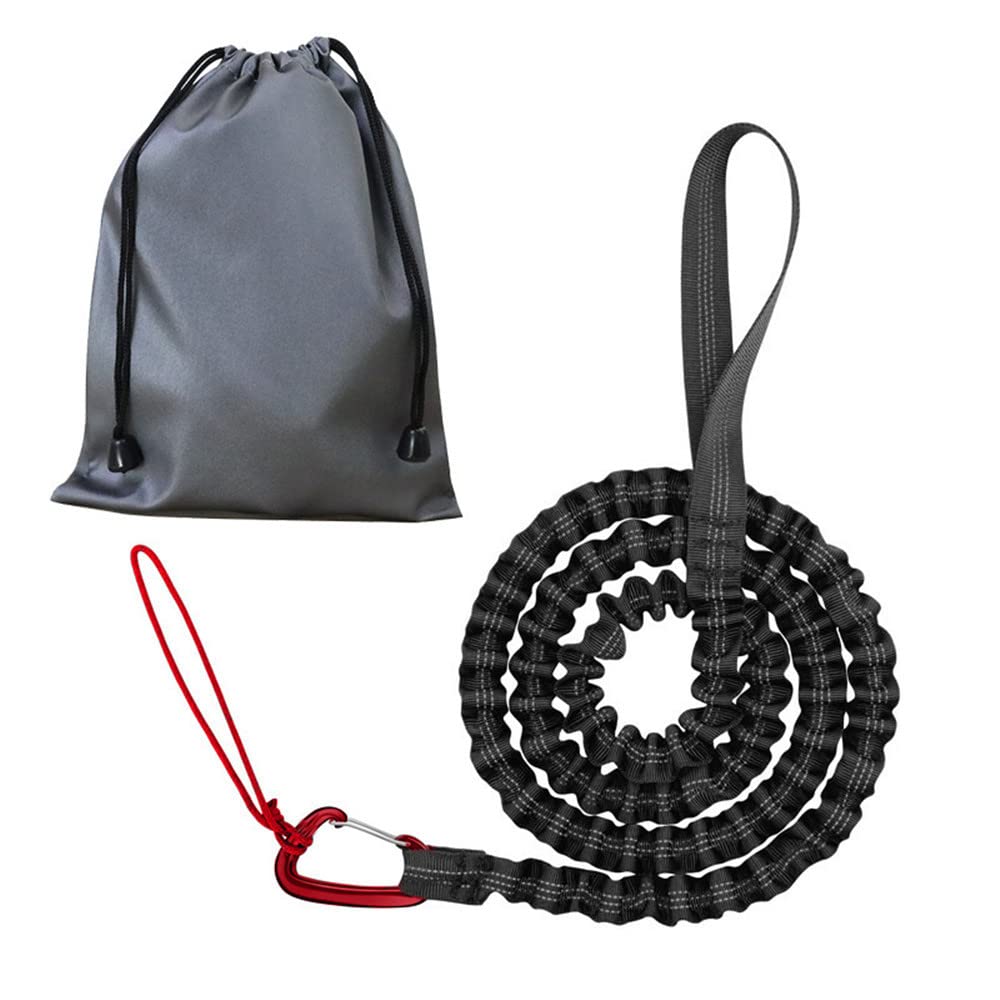 ZYLLZY Bike Tow Rope - Heavy Duty 500lbs Bungee Strap with Reflective Safety Strip & Frame Bag for Mountain Bikes, Parent-Child Cycling, Outdoor Adventures & Emergency Towing