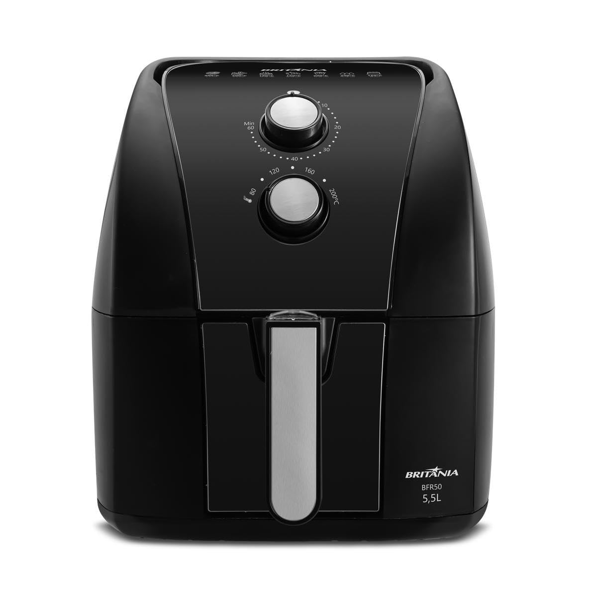 Britânia 5.5L 1500W Air Fryer (BFR50 Redstone) - Large Capacity, 220V, Healthy Oil-Free Cooking - Perfect for Family Meals, Snacks & Crispy Fried Foods