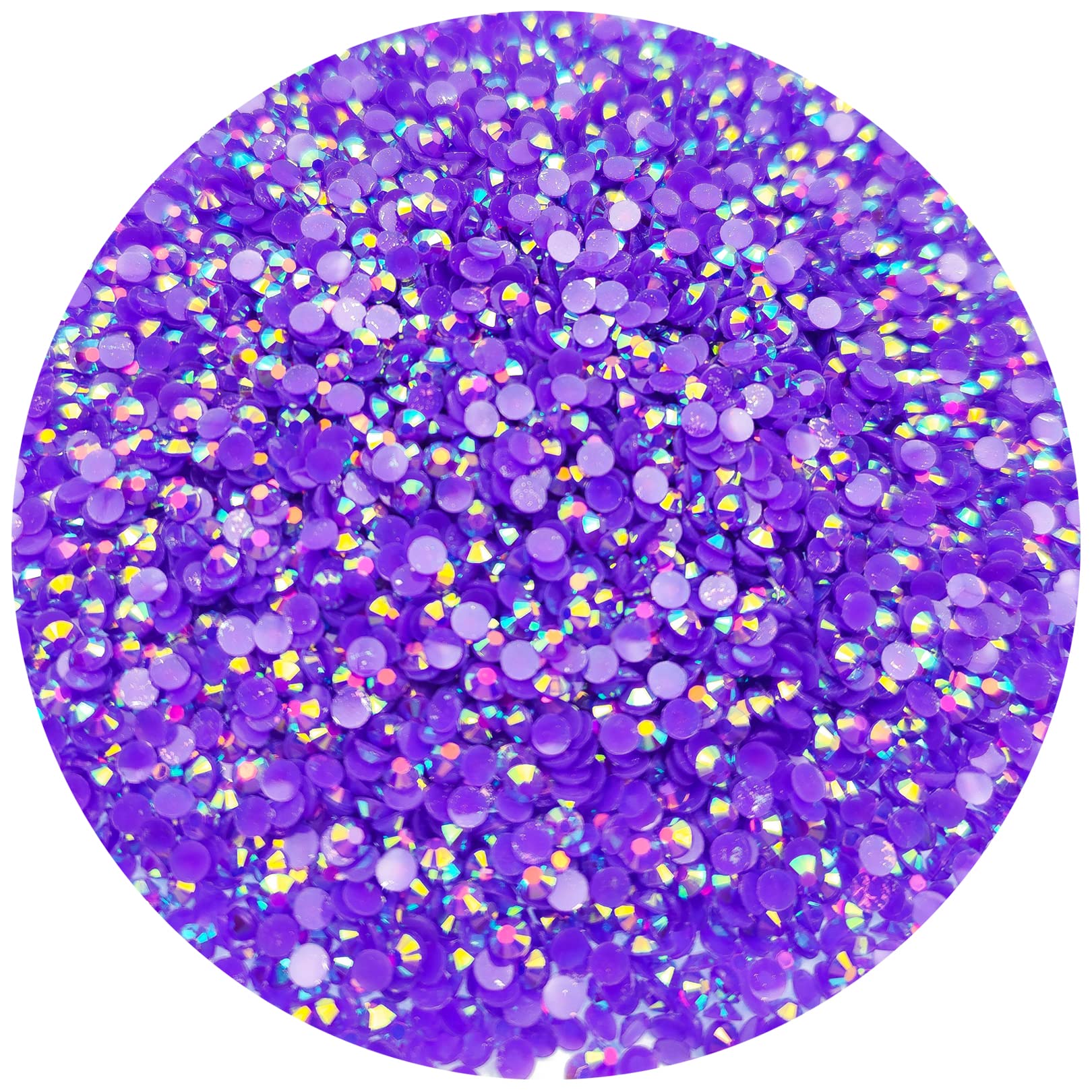 10000Pcs 2MM Resin Flatback Rhinestones - AB Color Jelly Rhinestones for Crafts, DIY, Nail Art, Bottles & Tumblers Decoration - Dark Purple Loose Glitter Stones for Face Makeup, Jewelry Making & Home Decor