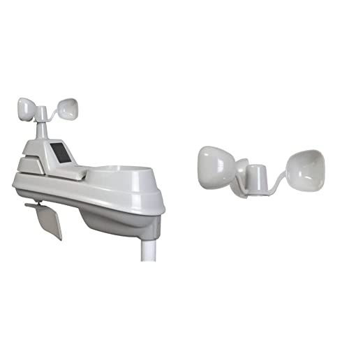 AcuRite Iris 5-in-1 Weather Station Sensor with Rain Gauge, Wind Speed, Wind Direction, Temperature & Humidity Monitor - Replacement Wind Cups Included (Model 06004M & 06031RM) - Perfect for Home Weather Tracking, Gardening, and Outdoor Activities