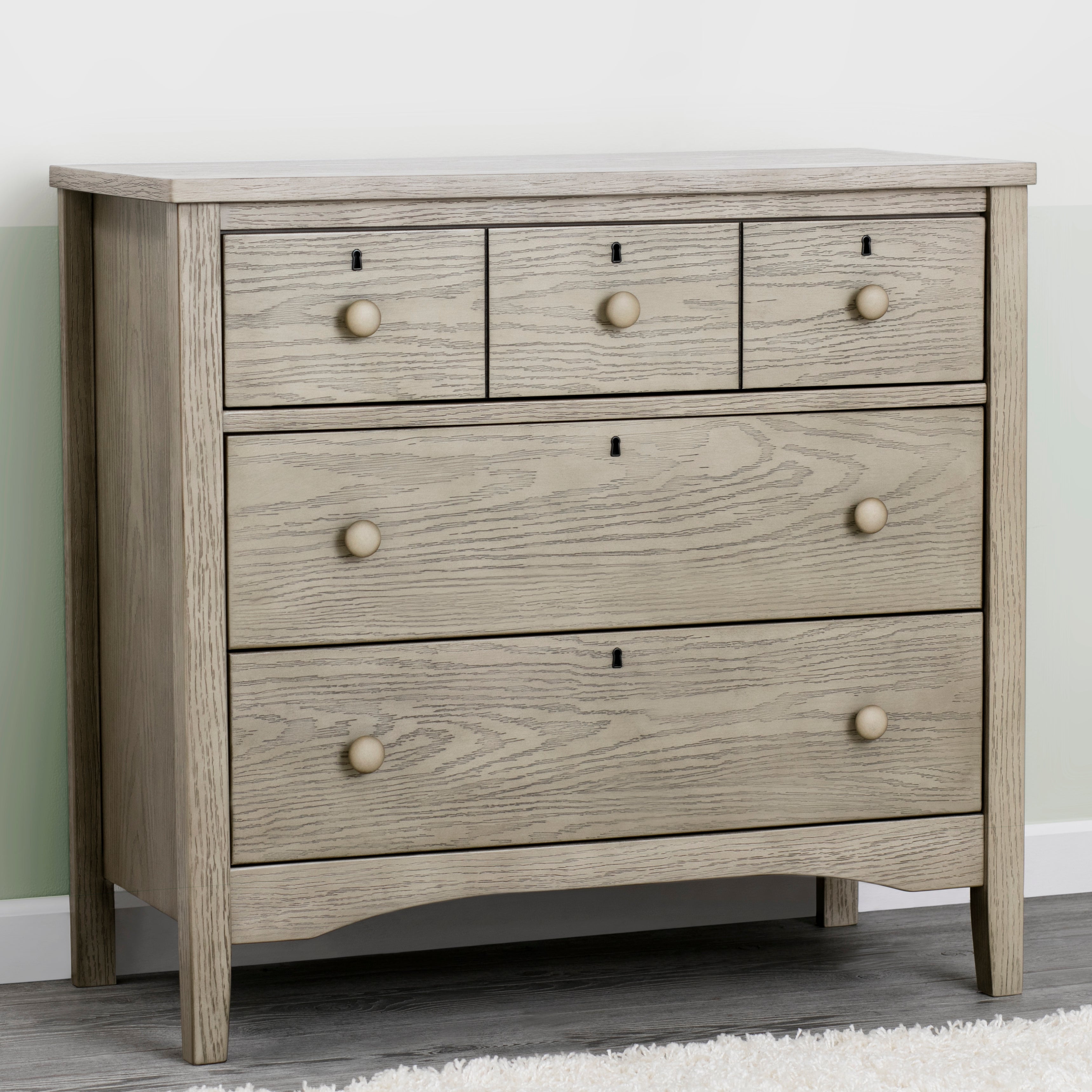 Farmhouse Style 3-Drawer Dresser with Changing Top - Nursery Storage Solution for Baby Essentials & Bedroom Organization