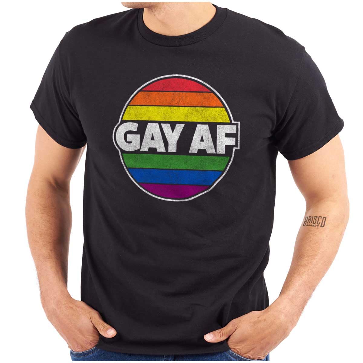 Rainbow Pride LGBTQ Graphic T-Shirt for Men & Women - Gay AF Queer Design for Pride Month, Parades & LGBTQ+ Events